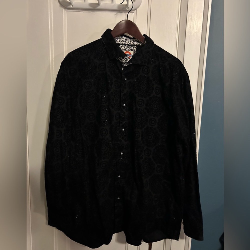 Modern Fit Long Sleeve Flocking Sport Shirt